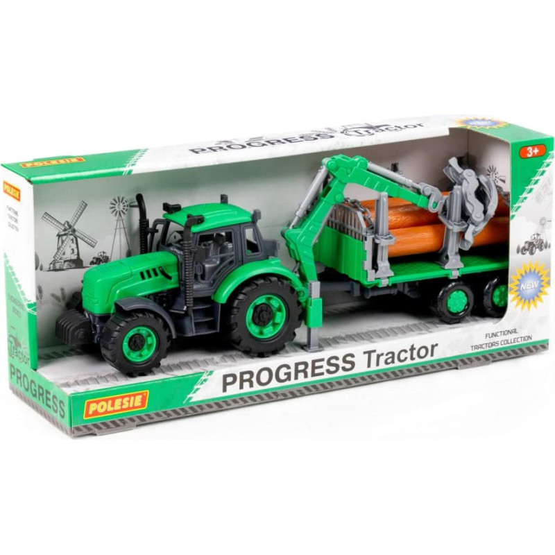 Polesie Tractor Progress log transporter with inertia in box 40 cm 96487