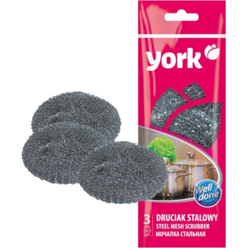 York Tērauda sieta skrubis 3 gab.