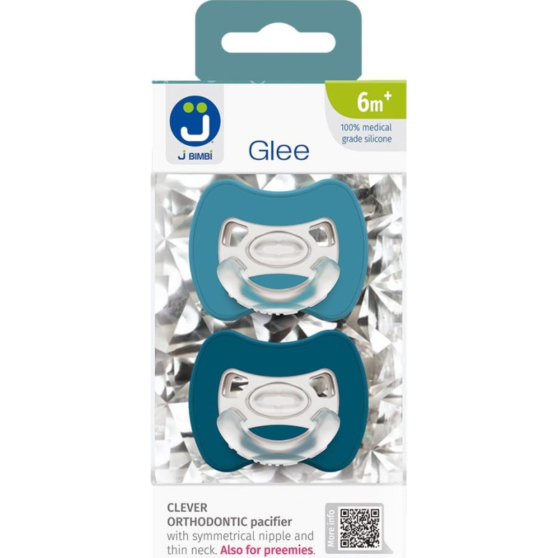 2-pack. Smart pacifiers Glee 6m+ marine-blue
