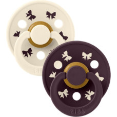 Bibs Holiday &ndash; Colour Round Ivory / Plum 0-6m 2pcs