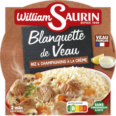 William Saurin Chef&rsquo;s veal stew in creamy white sauce with rice and mushrooms, in a tray, 285 g