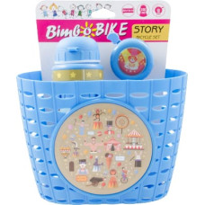 Bimbo Bike Set for children bike "STORY", 3 elements (basket, water bottle and bell), blue