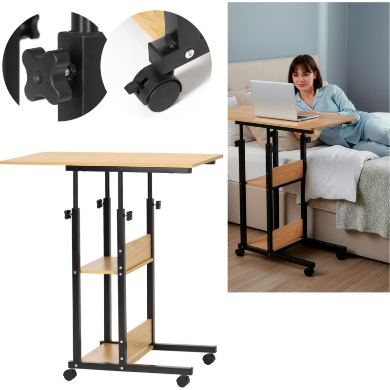 Springos Mobiilne laud 73–85 x 40 x 80 cm HF0060