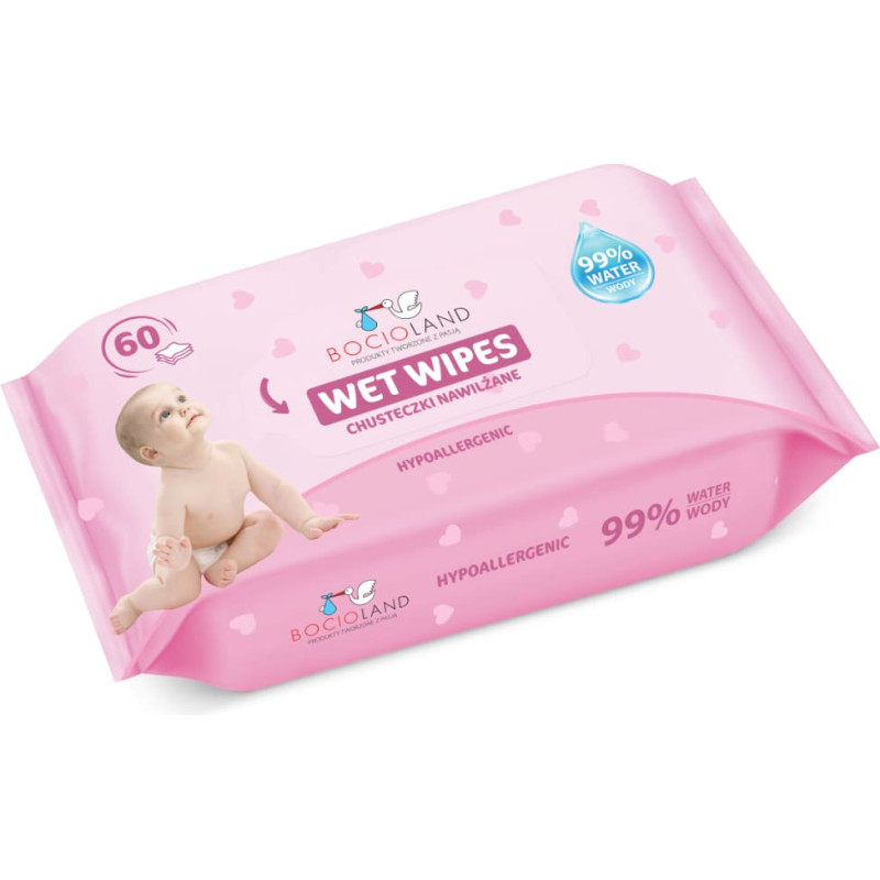 Bocioland wet wipes water based 60 pcs BL153