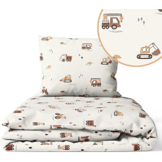 Ankras Cover set -  2 pcs - 120x90, 40x60 - EXCAVATORS - BEIGE