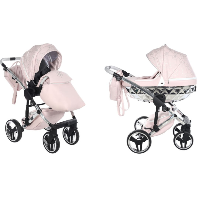 Junama Universal stroller 2 in 1 Hearts 06 Pink/silver