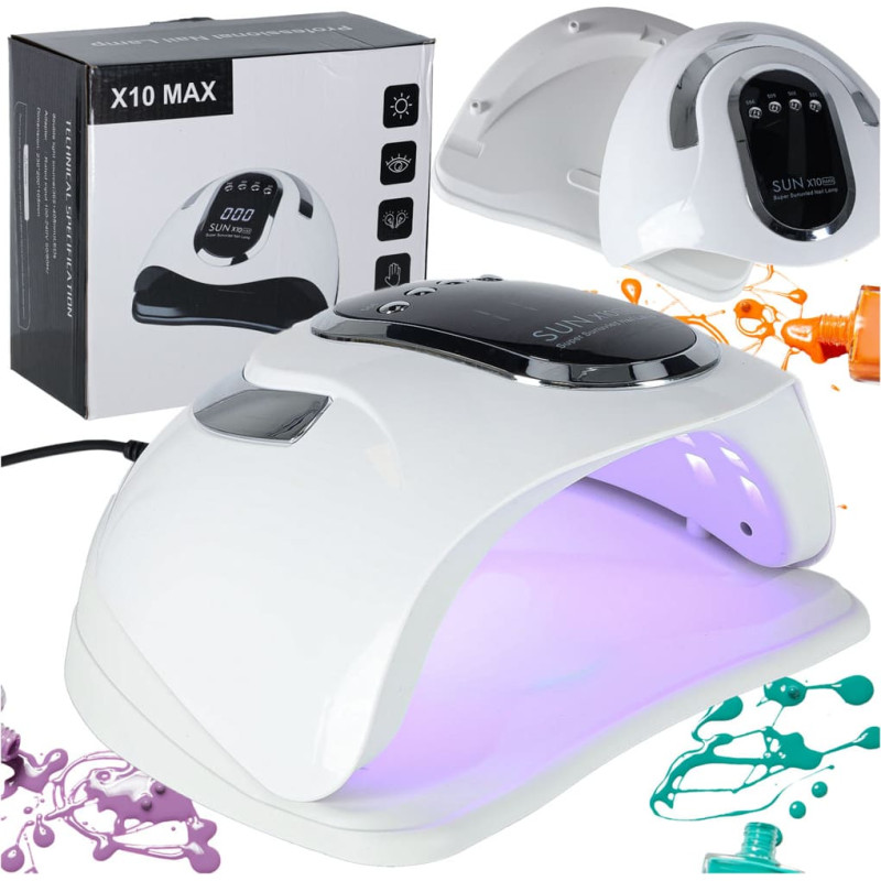 Nagu lampa Sun X10 UV 45 LED 280W manikīra hibrīdi gēli