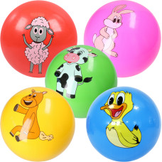 PIŁKA GUMOWA ZWIERZĘTA 5 KOLORÓW
