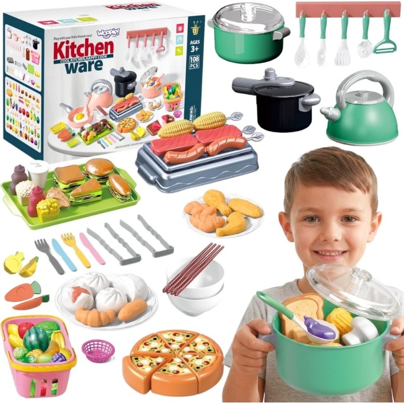 Woopie Kitchen Accessories Set Cooking Toy 108 pcs Green