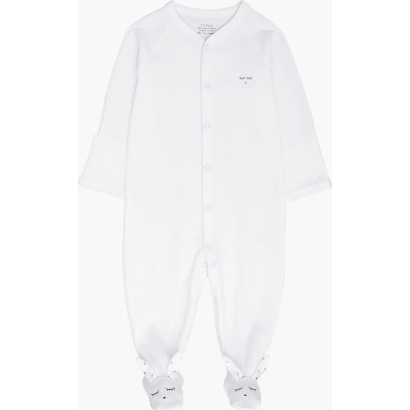 Livly Clothing Rāpulis Livly Bunny Simplicity Footie Balts