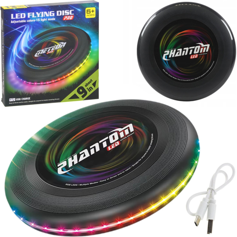 DYSK FRISBEE ZE ŚWIATŁEM ŁADOWANIE USB