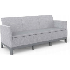 Keter Dārza dīvāns divvietīgs Scandi Form 3 Seater Sofa gai&scaron;i pelēks/tum&scaron;a tērauda pelēks