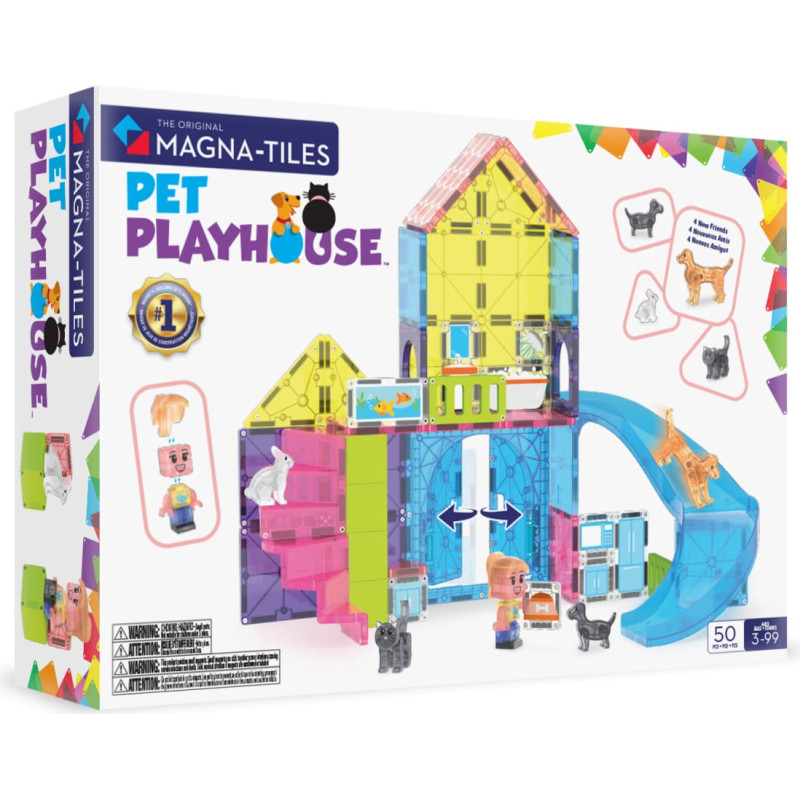 Magna-Tiles Magnetinis konstruktorius &bdquo;Gyvūnų žaidimų namelis&ldquo;, 50 det.