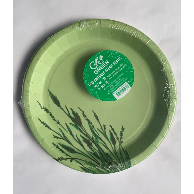 Gogreen Ekoloģiski papīra šķīvji Reed Go Green Ø22cm 10 gab./ 0,11kg