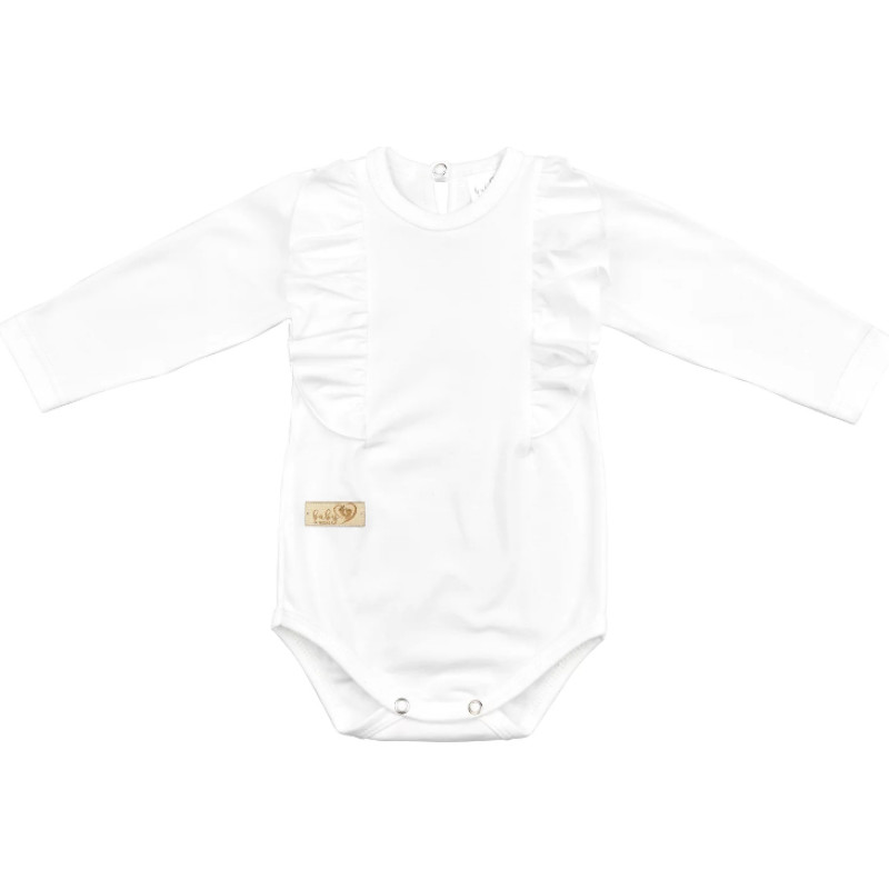 Baby In World BABY 01378 Body niemowlęce dł rękaw Falbanka Ecru 68/74