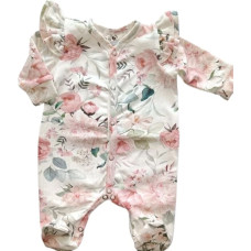 Baby In World BABY 01595 Pajac niemowlęcy dł rękaw Pastel Roses 56/62