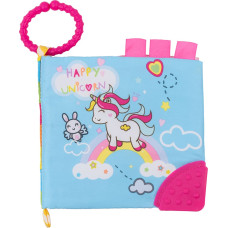 Educational cloth book with teether Happy Unicorn