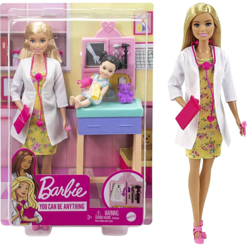 Barbie Careers Pediatrician Blonde Fashion Doll GTN51