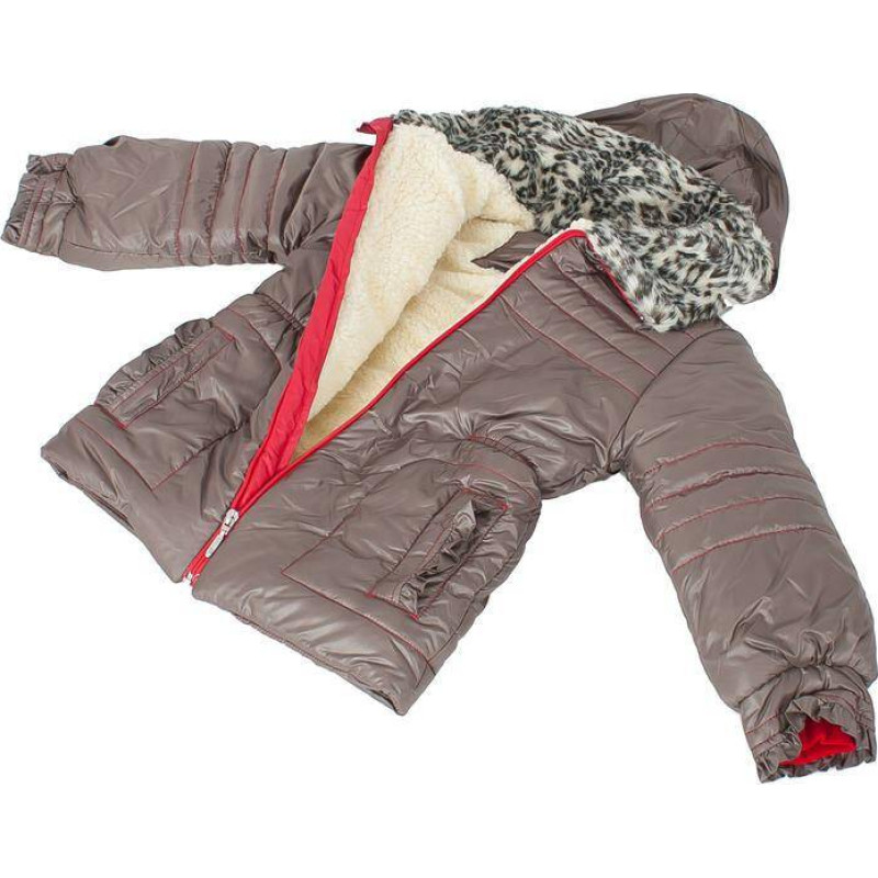 Minikid GIRL'S WINTER JACKET - BLANCA - WOOL - BROWN - size 140***