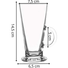 Springos Klaasid latte jaoks, magustoidud sangaga Springos HA7496 280 ml komplektis 6 tk.