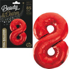 BALON FOLIOWY CYFRA 8 CZERWONA