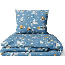 Ankras Cover set -  2 pcs - 135x100, 40x60 - TRACTORS with RAINBOW