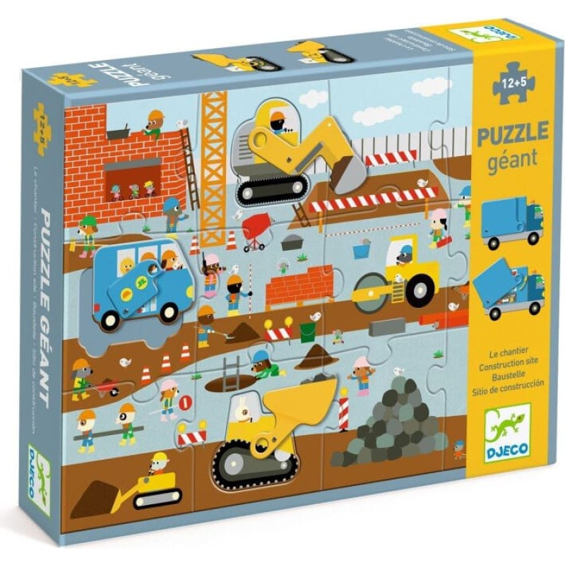 Djeco Hiiglaslik pusle -  Ehitusplats (17 tk.)