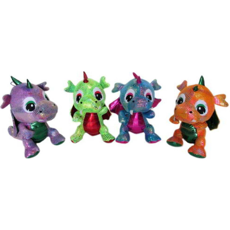 DINOZAUR SMOK PLUSZOWY BŁYSZCZĄCY 4 WZOR