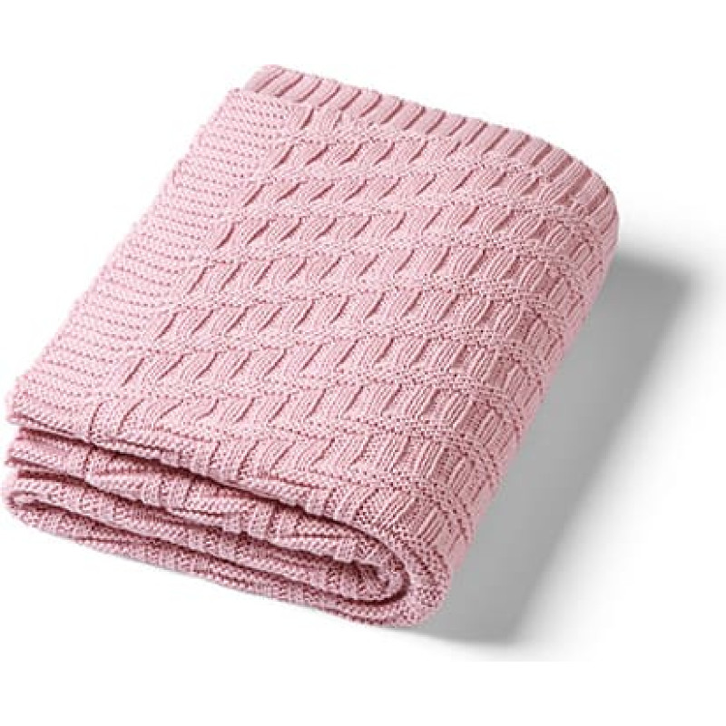 Babyono 1647/01 KNITTED COTTON BLANKET PINK