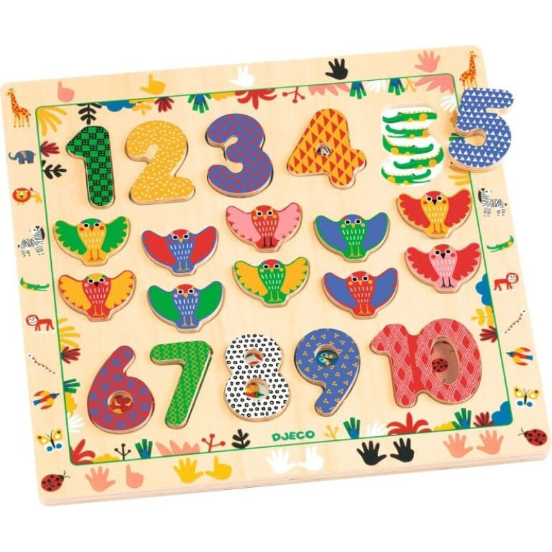 Djeco Puidust pusle - Numbrid 1 - 10