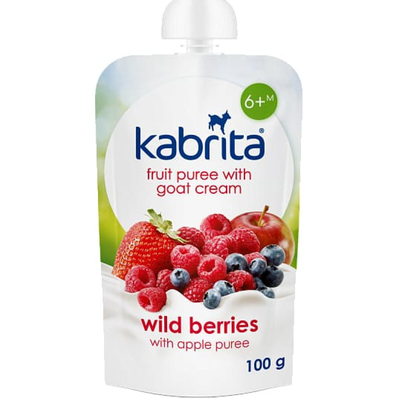 Kabrita Fruit puree with goat milk cream "Berries and Apple puree" for babies from 6 months, 100g