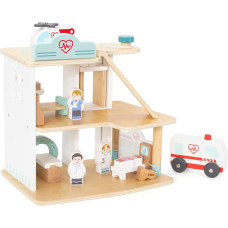 Viga Drewniany Szpital Z Karetką Winda Zestaw 15 el
