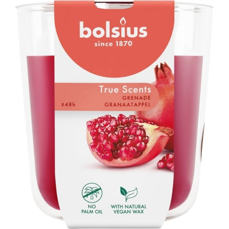 Bolsius Svece arom. stikla gl. True Scents &Oslash;97x85mm pomegranate