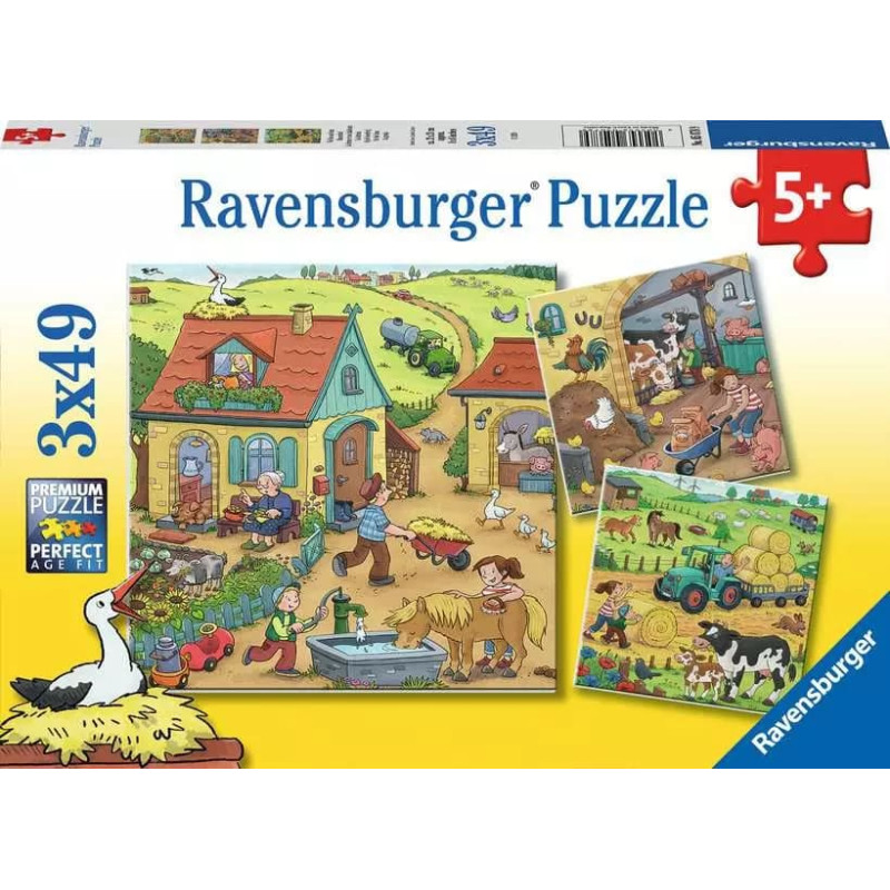 Ravensburger Puzzle 3x49 pcs On the Farm