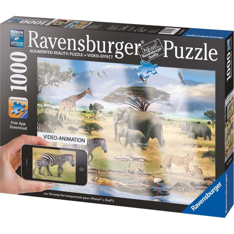 Ravensburger Puzzle 1000 African Animals (with video effect)