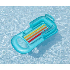 Bestway 43028 Dmuchany materac plażowy z oparciem i podłokietnikami Niebieski 1.61m x 84cm