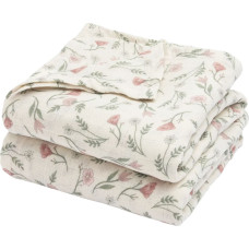 Meyco Baby muslīnu autiņu komplekts Flower Multicolour (2 gab., 120x120 cm)