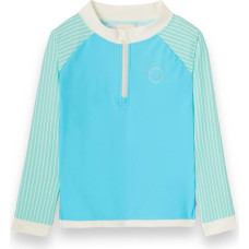 Kietla ICONIC swim T-shirt with UPF 50+ sun protection fabric and UV sensor, for ages 2&ndash;4, Blue Stripes