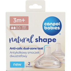 Canpol 21/751 Smoczek antykolokowy dwustrefowy Natural Shape 3m+ 2 szt