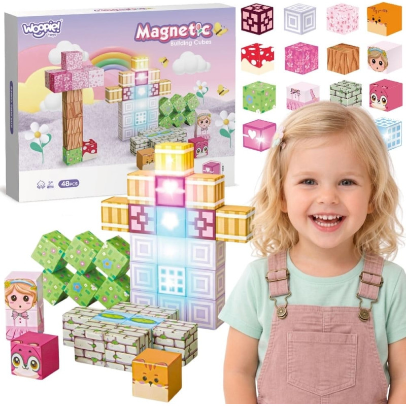 Woopie Magnetic Cubes 48 pcs Montessori Educational 3D Puzzle