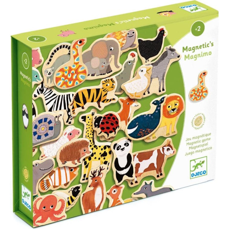 DJECO Puidust magnetid - Loomad (36 tk) DJ03124