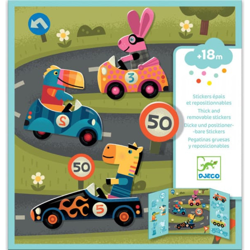 DJECO Korduvkasutatavad kleepsud - Autod DJ09073