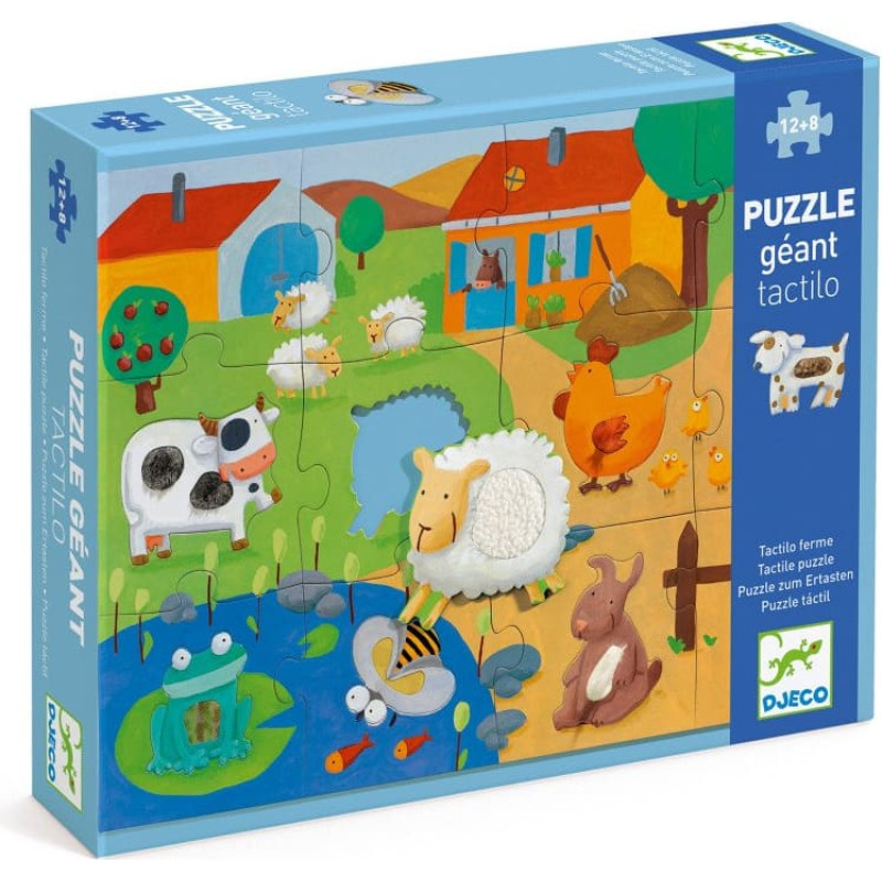 DJECO Hiiglaslik pusle - Farm (12 + 8 tk) DJ07117