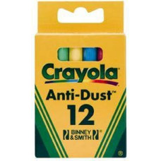 CRAYOLA 12 tolmuvaba värvilist kriiti 281