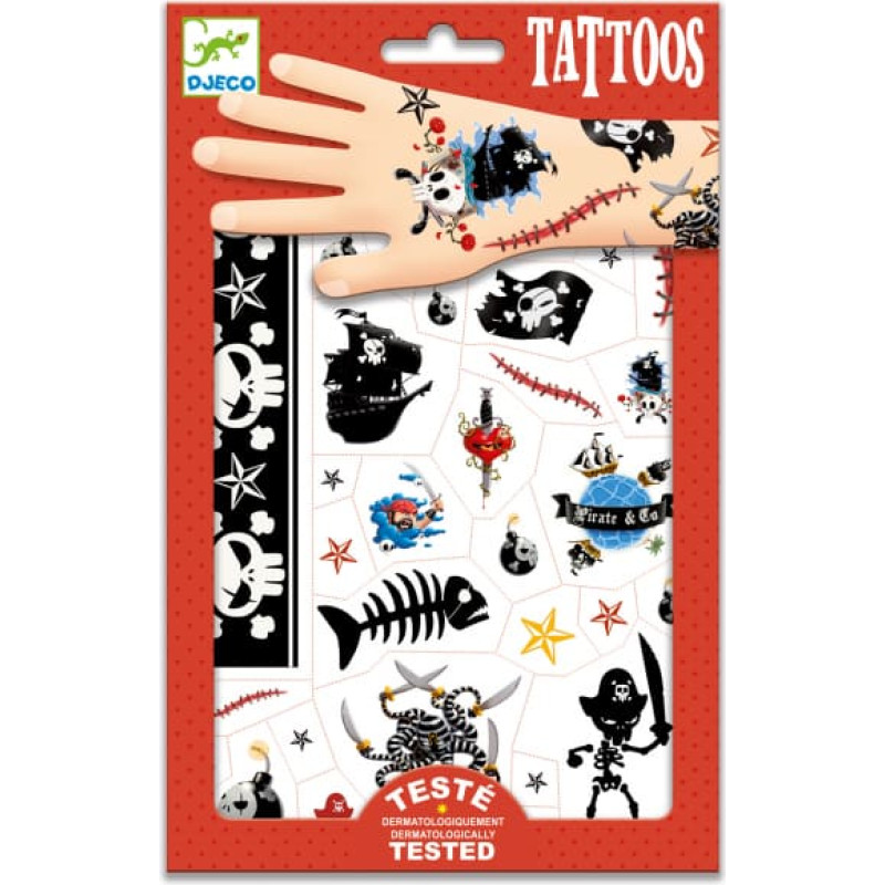 DJECO Tätoveeringute komplekt Pirates, DJ09584 ALLAHINDLUS