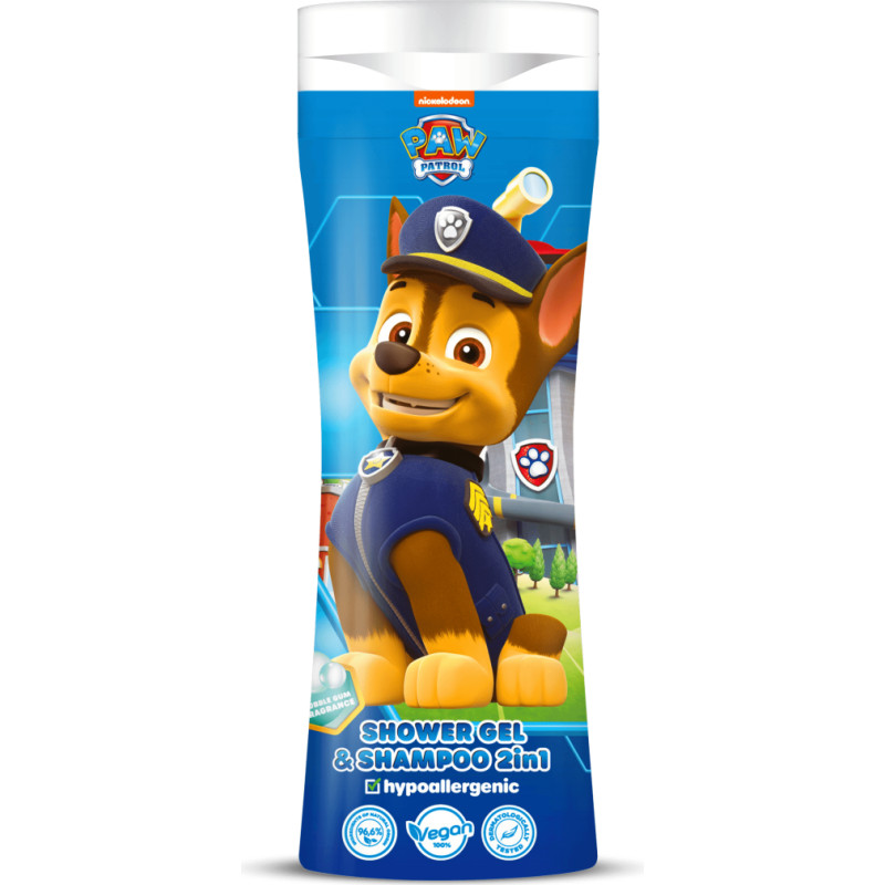 Paw Patrol 2 IN 1 dušo želė ir šampūnas, 300 ml, kramtomosios gumos kvapo