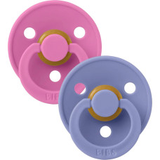 3841 Colour Round pacifiers Bubblegum/Peri 0-6m 2pcs