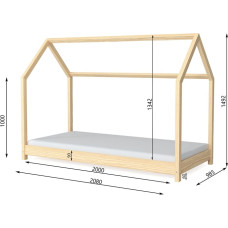 KOCOT KIDS lapsevoodi BELLA natural 200x90cm