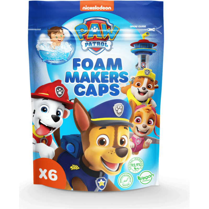 Paw Patrol Vonios putų kapsulės, 6 x 16 g