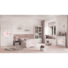 KOCOT KIDS võrevoodi + madrats komplektis BABYDREAMS white Horse 180x80cm